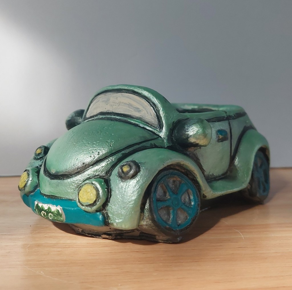 hand cast mint chip VW bug planter